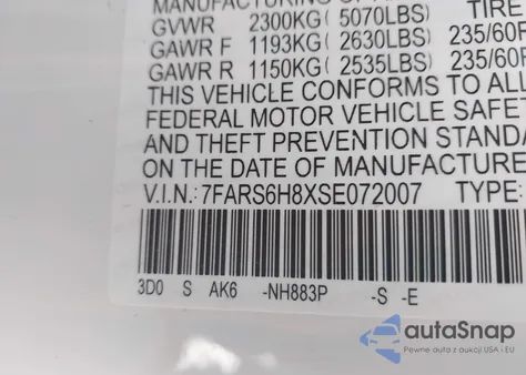 2025 Honda Cr-V Hybrid Sport-L from USA, damaged, VIN 7FARS6H8XSE072007